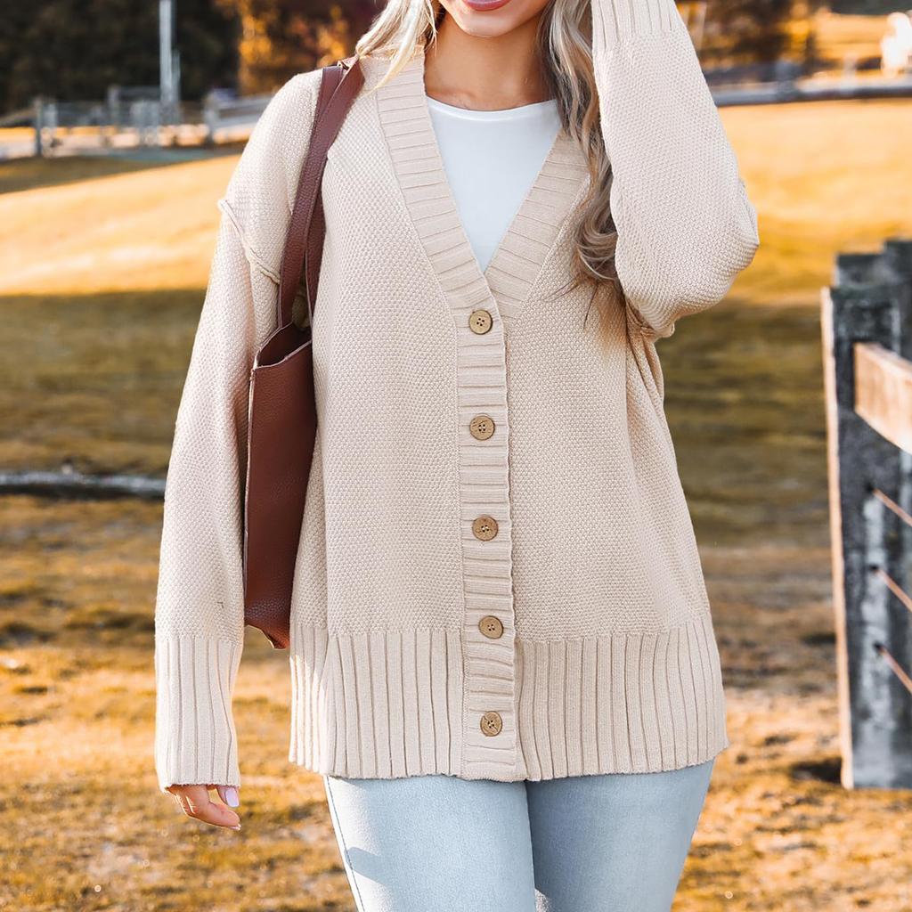 Women's Solid-color Fashionable Long-sleeved Top Cardigan