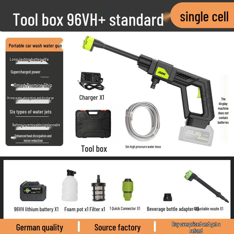 High-Power Wireless Electric Car Wash Gun with Lithium Battery