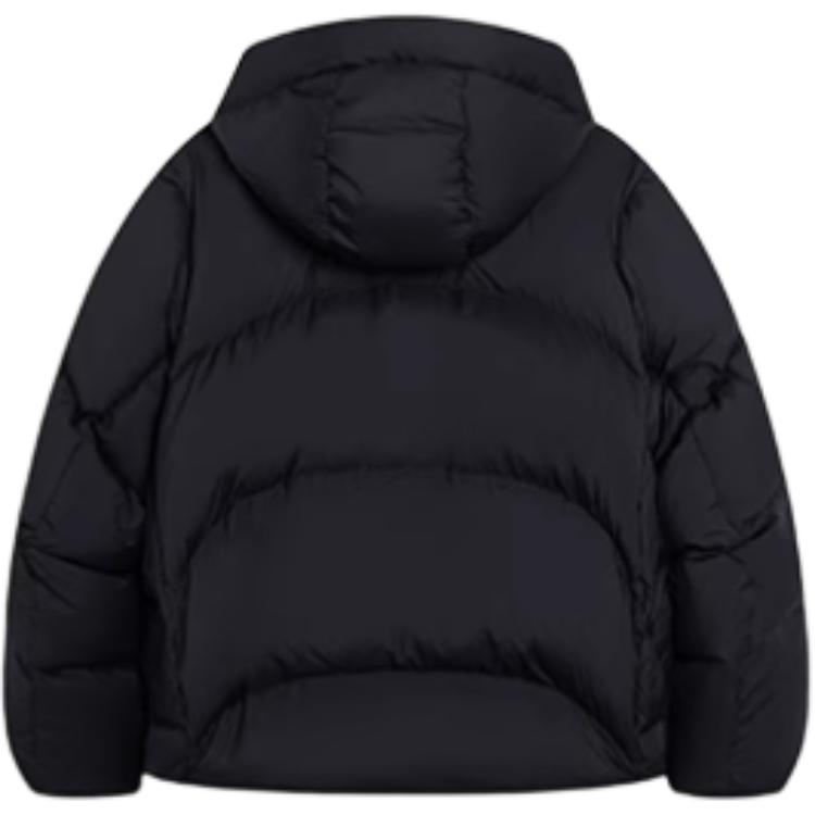 Sportliche Lifestyle-Serie, einfarbige Strickjacke mit Reißverschluss, Stehkragen und Kapuze, Daunenjacke, Unisex-Oberbekleidung, Schwarz, AYMS378-4