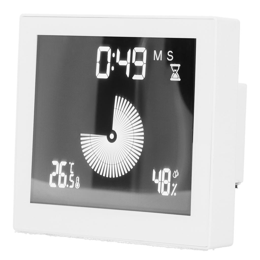 Multifunctional Temperature Humidity Meter with Timing Alarm Clock Function White USB 5V 1A