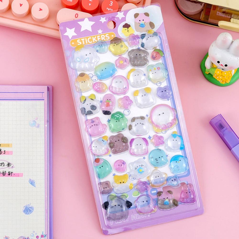 Embossed Animal 3D Crystal Sticker Cartoon Animal Sticker  Notebook Journal Planner Scrapbooking Style 5