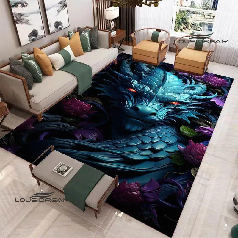3D Retro dragon printed carpet kitchen mats Non -slip carpet outdoor carpets area rug bedroom decor birthday gift