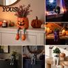 Decorazione Creativa da Interno ed Esterno Halloween Fioriera Seduta con Gambe Penzolanti, Divertente Vaso per Piante Succulente a Gambe Lunghe Ornamenti in Resina con Zucca Fantasma Mummia,