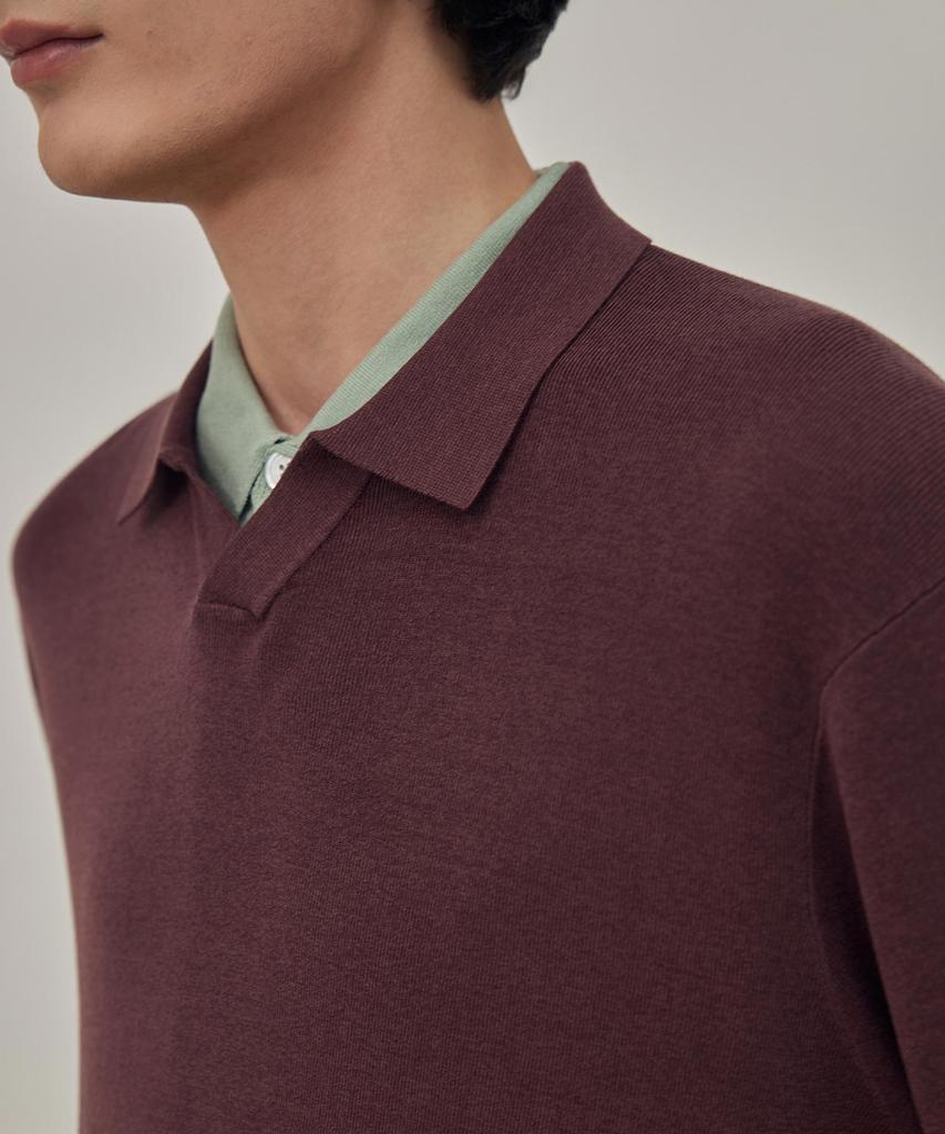 THEKNITCOMPANY Reese'S Silk Polo Shirt - Brown Carafe