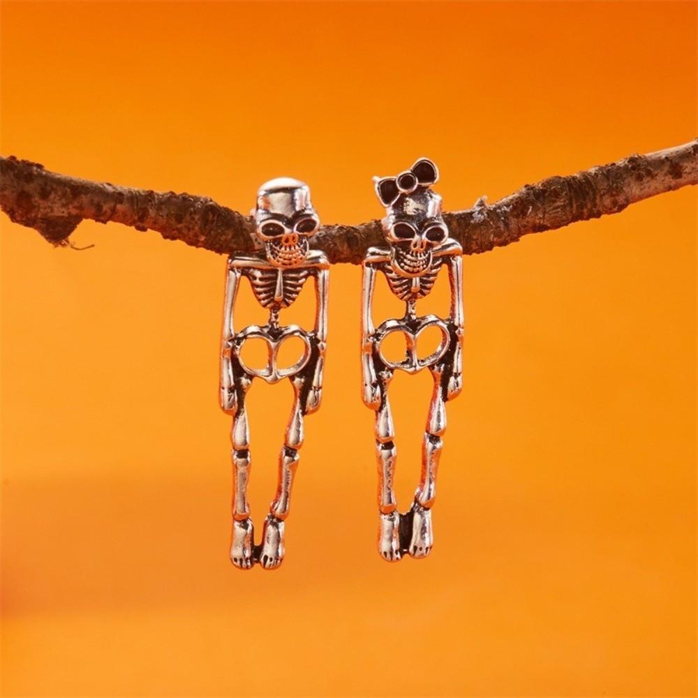 Hip Hop Skeleton Earrings Skull Imitation Human Bone Earrings Halloween Drop Earrings  Couple