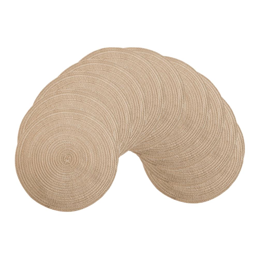 

10pcs Nordic-Style Knitted Round Placemats, Coaster, and Decorative Mats
