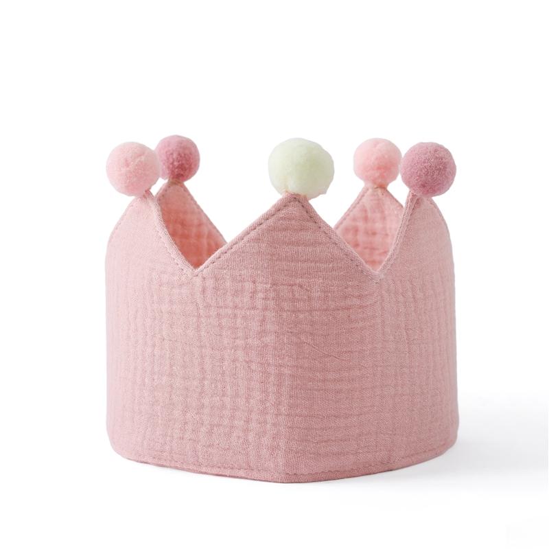 Baby 1-9 Years Birthday Party Crown Hat Woolen Ball Headband Hat  Birthday for Kids Party Pography Props Infant Gifts