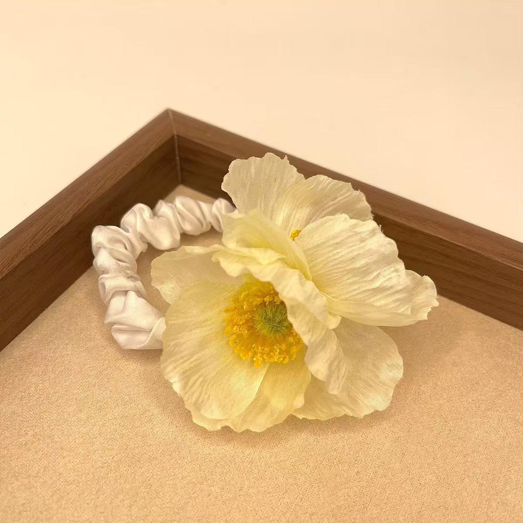 1pc 1pc Poppy Flowers, Large Intestine Hair Ring, Simulated Fabric, High-quality Sense Tie Balls, Hair Ornaments
