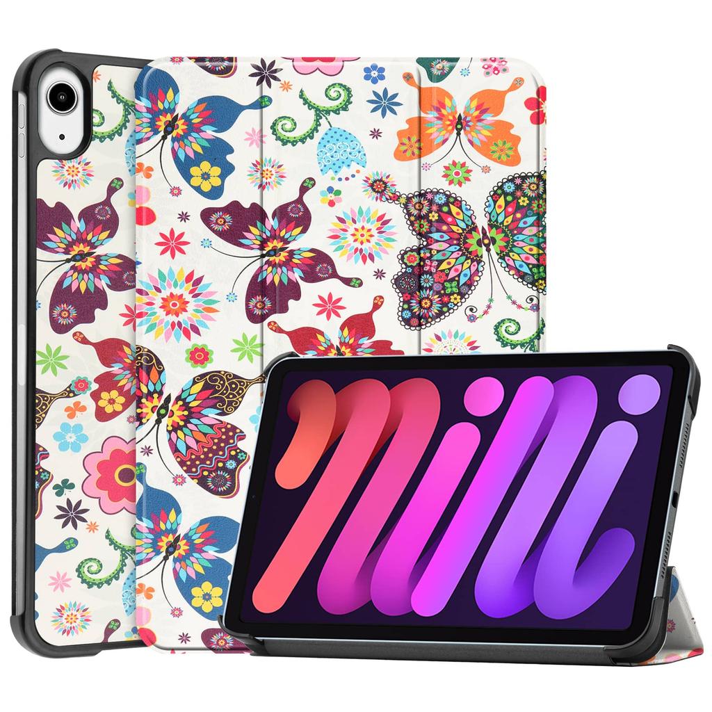 Case for iPad Mini 7 6 8.3'' with [Tri-fold Stand + Auto Wake/Sleep], Colorful Premium PU Leather Case Shockproof Hard Shell