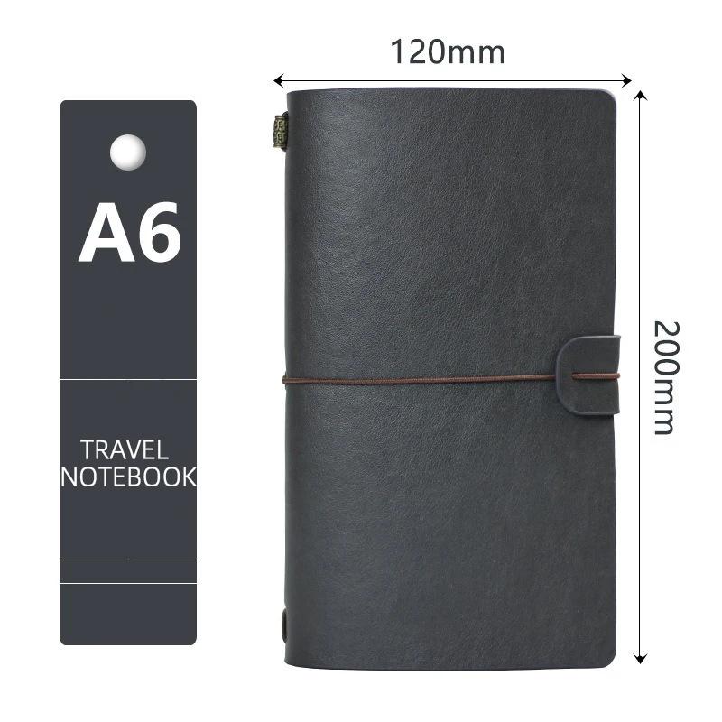 A6 Retro Leather Strap Creative Hand Ledger Creative Multifunctional Retro Portable Travel Loose-leaf Notepad Diary Notebook