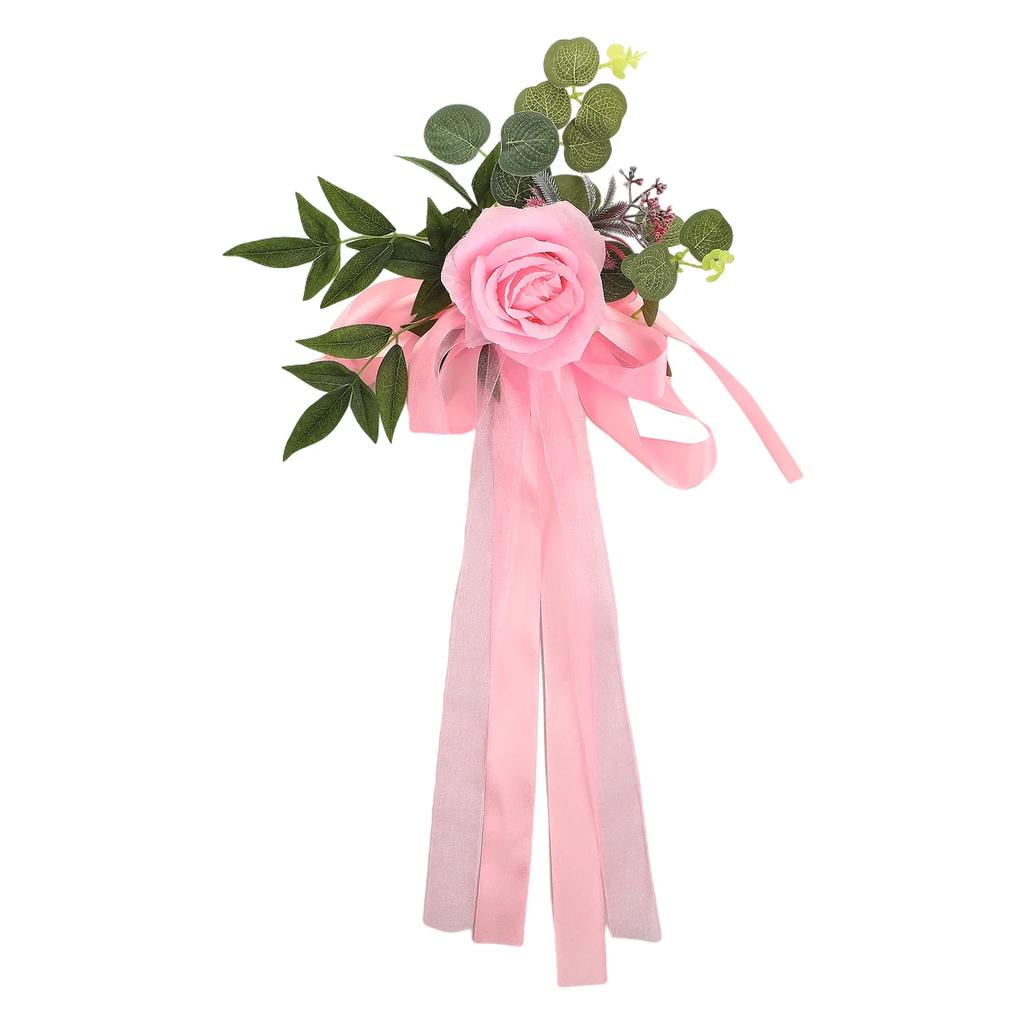 Forest Chair Back Flower Banquet Decoration Wedding Celebration Aisle Pew Flowers Floral Arrangement Silk Cloth Floral Plant