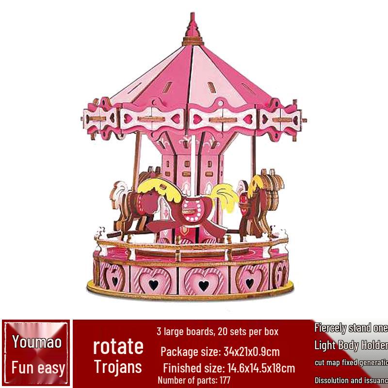 3D drevené puzzle architektonický model školská remeselná festivalová aktivita hračka