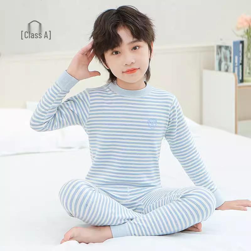 

Cotton Underwear Set: High-Neck Base Layer, Kids Autumn Pajamas, Unisex Pure Cotton Warmth 100 cm