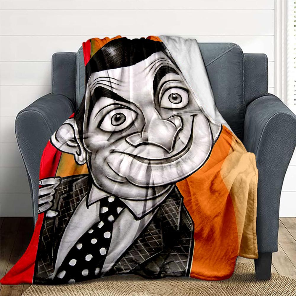 1 pz Sig.. Coperta da Esterno in Flanella Morbida e Calda, Leggera, Disegno Cartone Animato, Uso Stagionale per Divano, Esterno, Campeggio, Soggiorno, Ufficio073