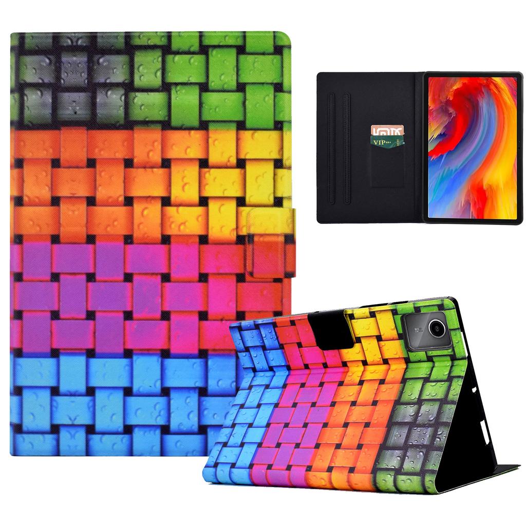 A2 Für Lenovo Tab M11/Xiaoxin Pad 11 2024 Lederhülle Musterbedruckt Kartenfächer Tablet-Abdeckung