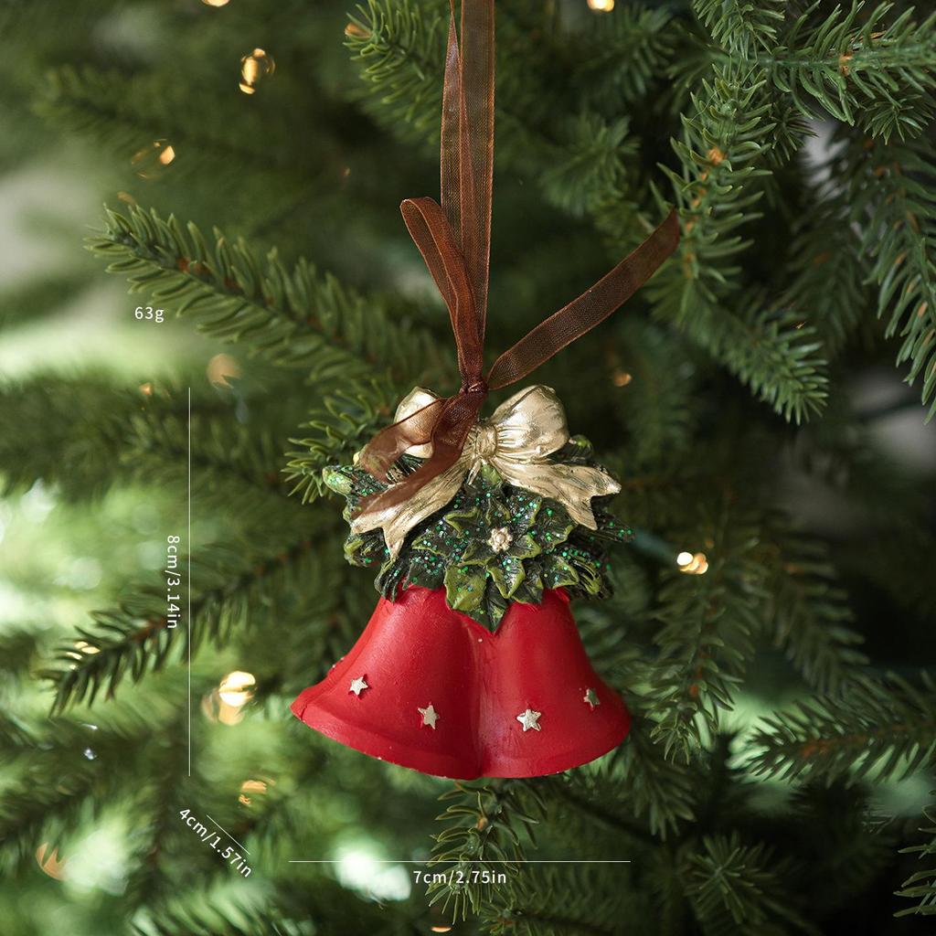 Retro-Style Elderly Boots, Snowman, & Bells Christmas Tree Hanging Decoration Resin Pendant Wreath