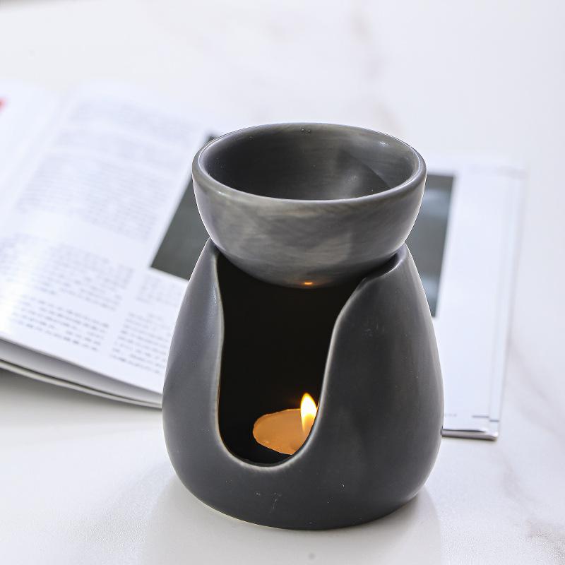 

Wax Melt Warmer Handmade Concrete Wax Melt Burner Essential Oil Burner for Meditation Yoga Home Decor Incense Holder чорний