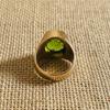 Green Peridot Signet Ring, 925 Solid Sterling Silver, Cushion Shape Gemstone Ring, Everyday Wear Jewelry