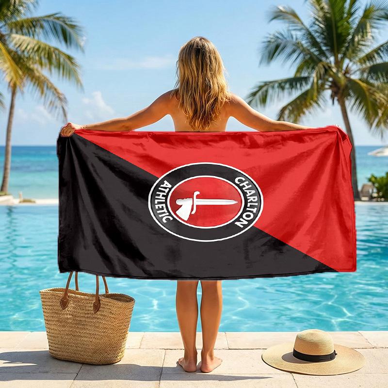 Telo da Spiaggia Asciugatura Rapida Charlton Athletic FC Stampa Microfibra Assorbente Portatile da Viaggio per Nuoto