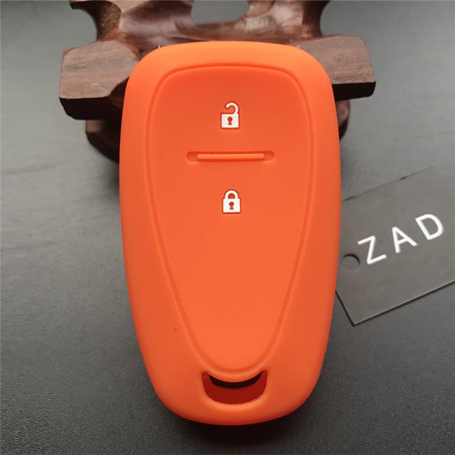 

ZAD Silicone Rubber car key cover case FOB for Chevrolet Cruze Spark 2016 2 buttons Smart remote key shell holder помаранчевий
