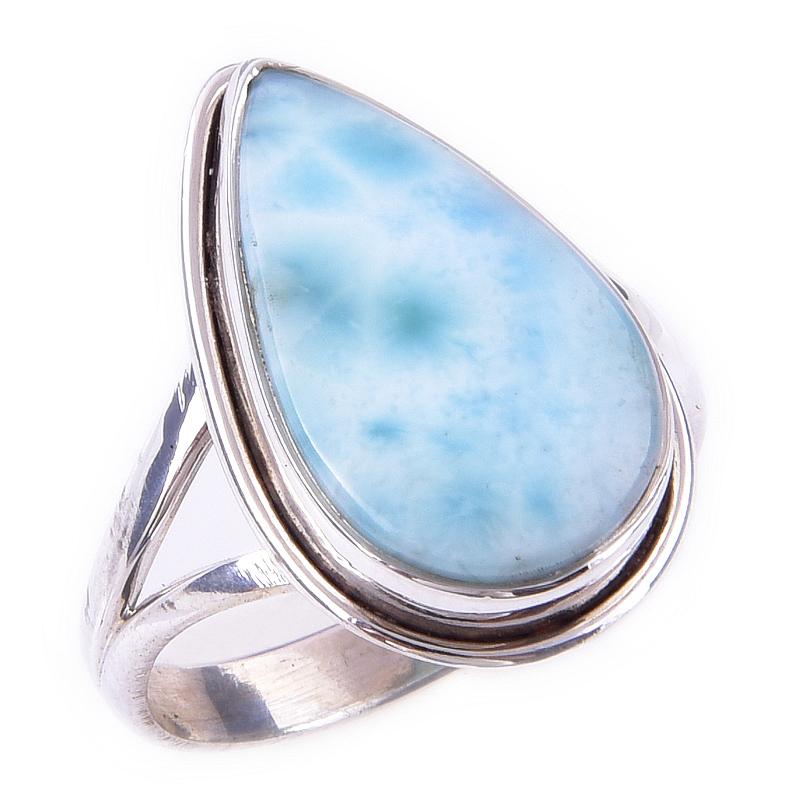 Natural Republic Larimar Gemstone 925 Solid Sterling Silver Gift Ring S.8 v2S71