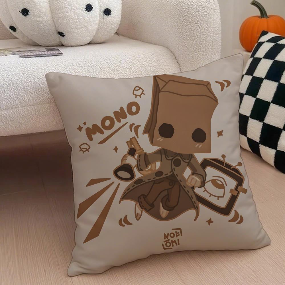 Game LLittle NNightmares Cushion Cover Throw Pillow Cover Hidden Button Durable Polyester Chair Cushion