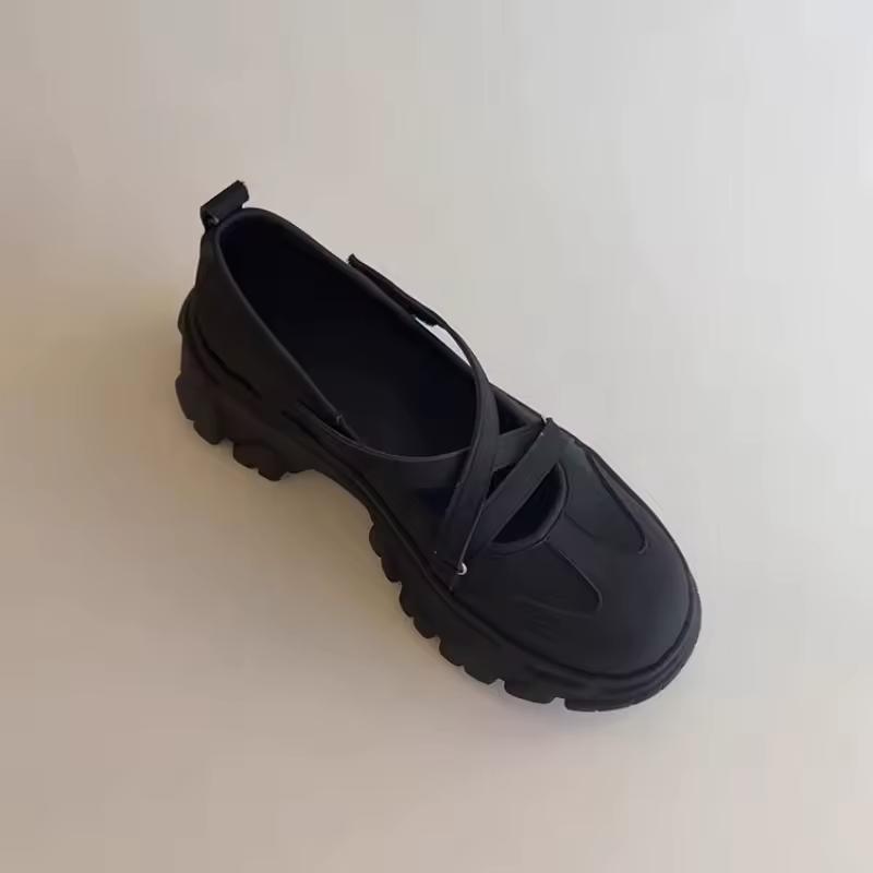

Women s Retro Platform Mary Jane Pumps with Round Toe and Ballet-Style Cross-Strap Design in PU Leather 40 чёрный