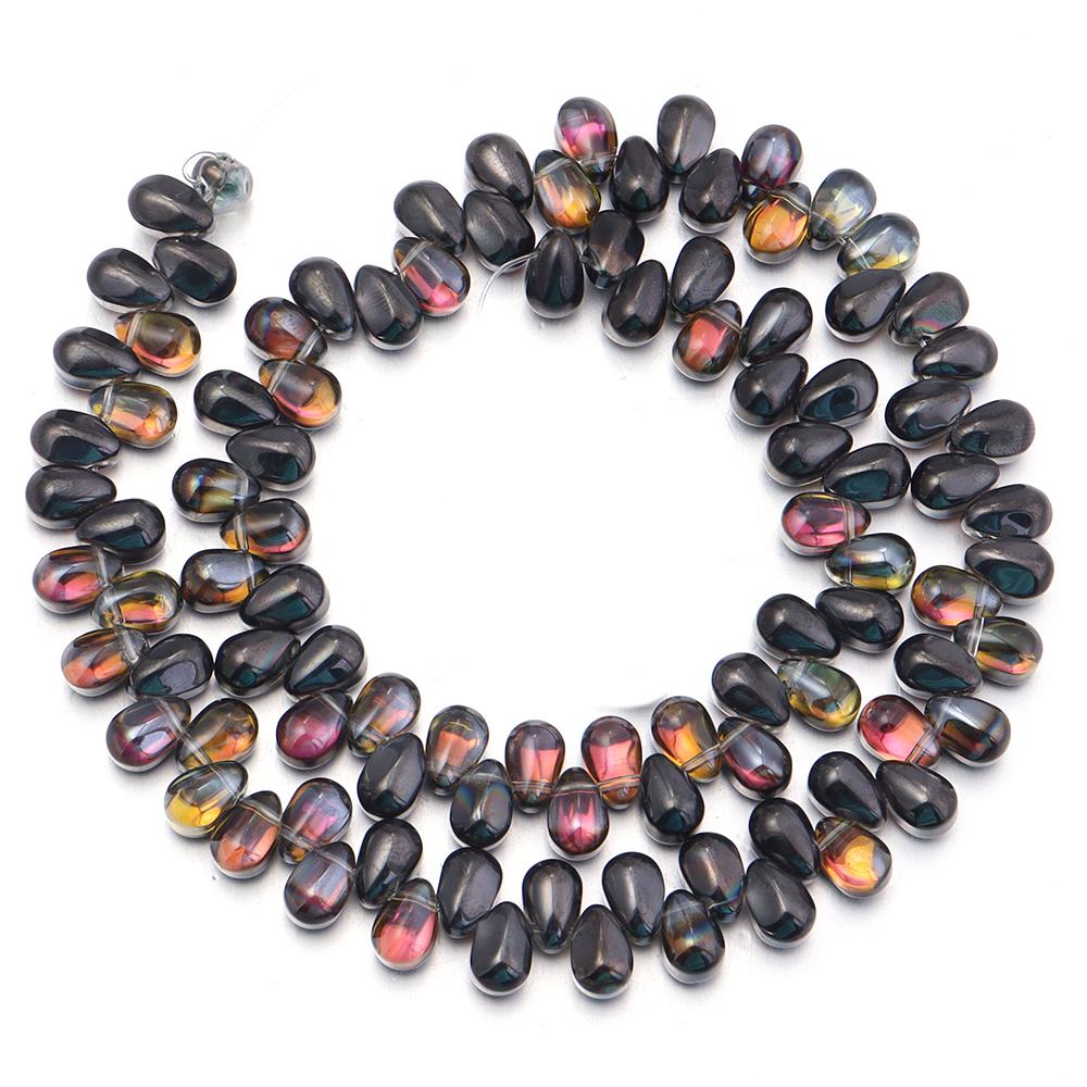 1 Strand 6x9mm Teardrop Glass Beads Colorful Electroplate Loose Spacer Beads For Jewelry Making DIY Bracelets Necklace Supplies