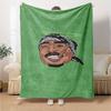 1pc 2PacHip Hop Blanket Soft Lightweight All Season Multi Purpose Throw for Sofa, Bed, Office & Picnics, French Style with Iconic Album Art & Quotes