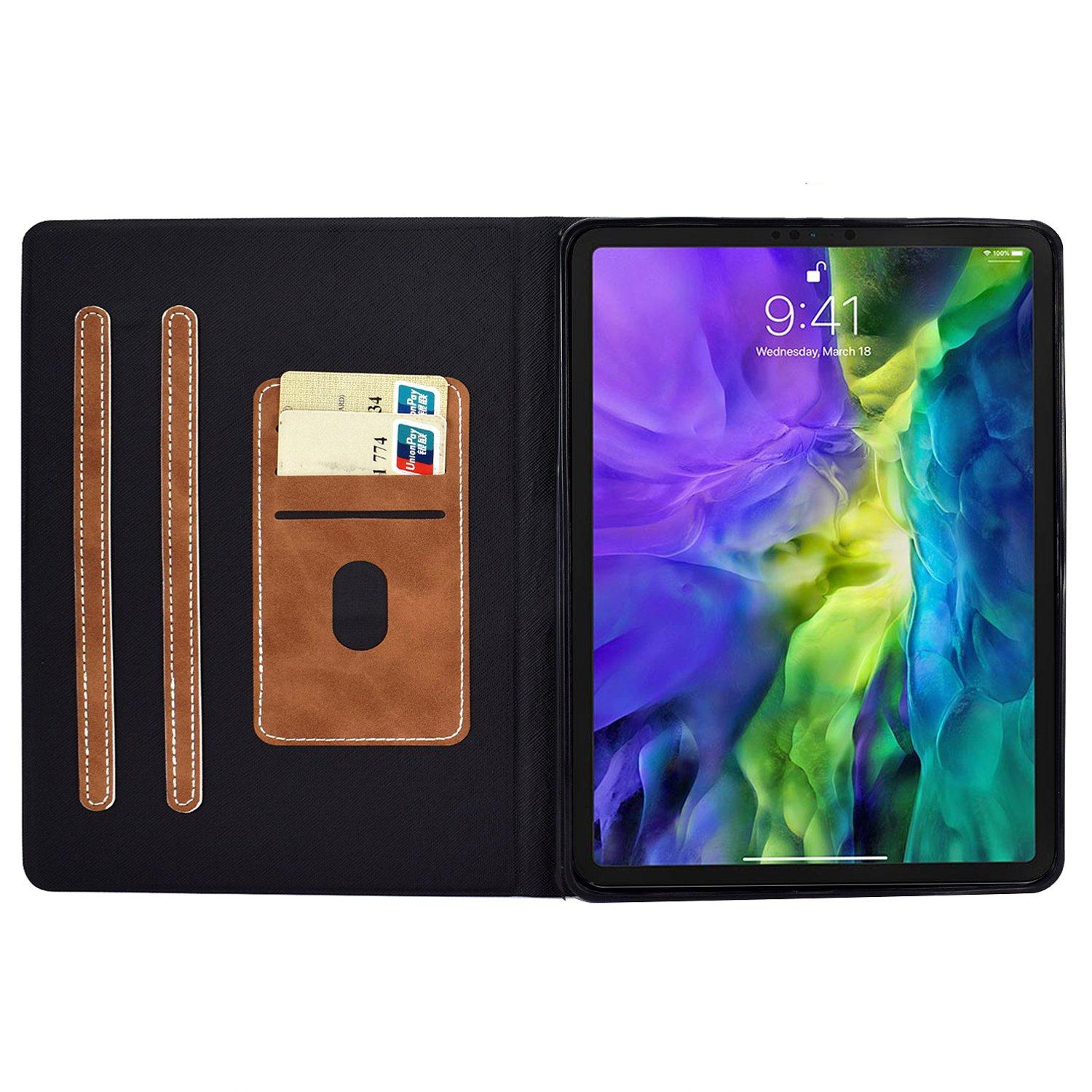 

For iPad Air 11 (2025)/(2024)/Air (2020)/(2022)iPad Pro 11 (2022)/(2021)/(2020)/(2018) PU Leather Stand Folio Case Card Holder Brown