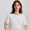 ELLE Loose-Fit Niche Top French High-End Feel Regular Shoulder Round Neck Short Sleeve T-Shirt Women tops White ET47510