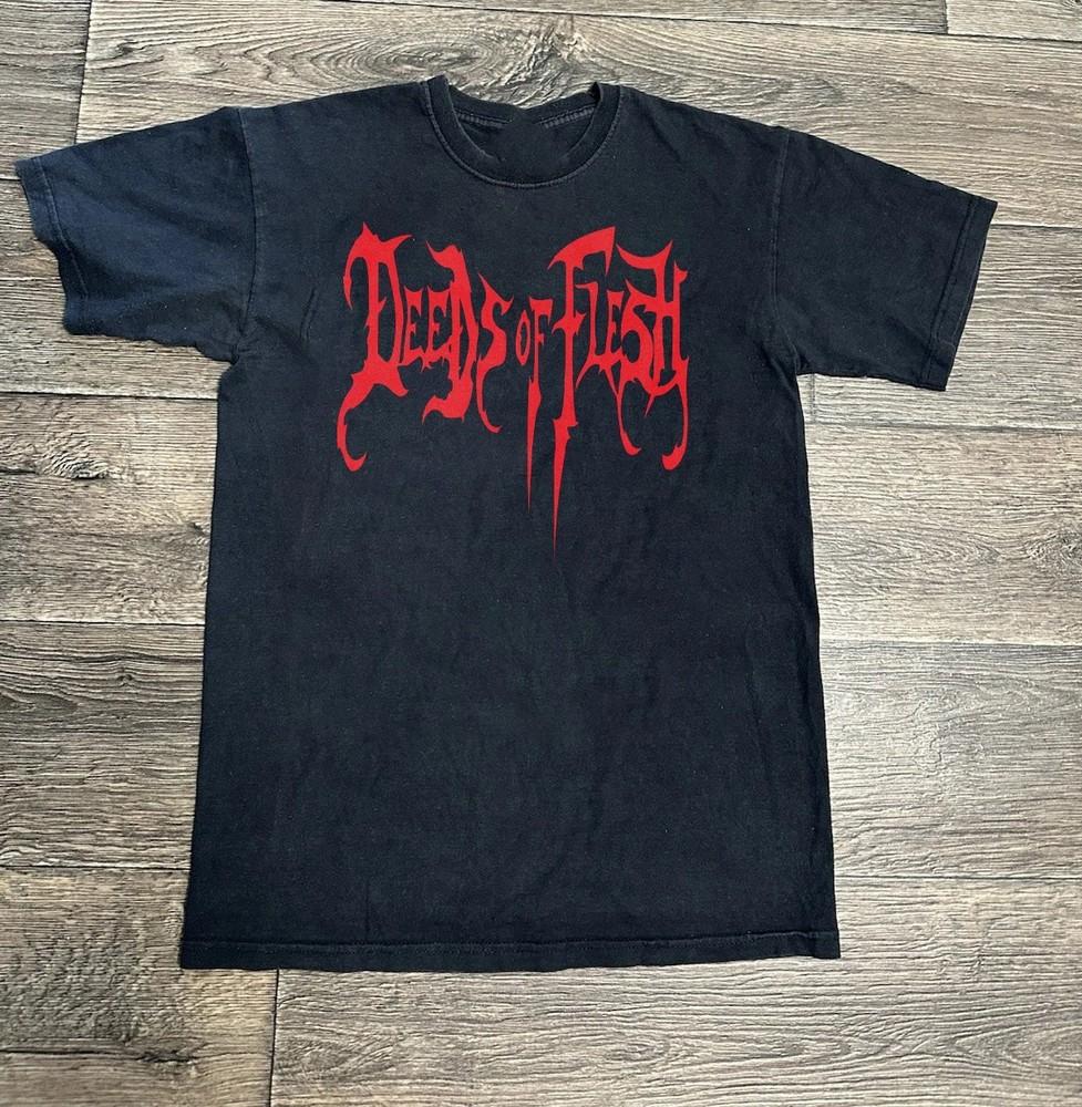 

lOGO DEEDS OF FLESH Band Shirt Black short sleeve All sizes S-5Xl Unisex T-Shirt M