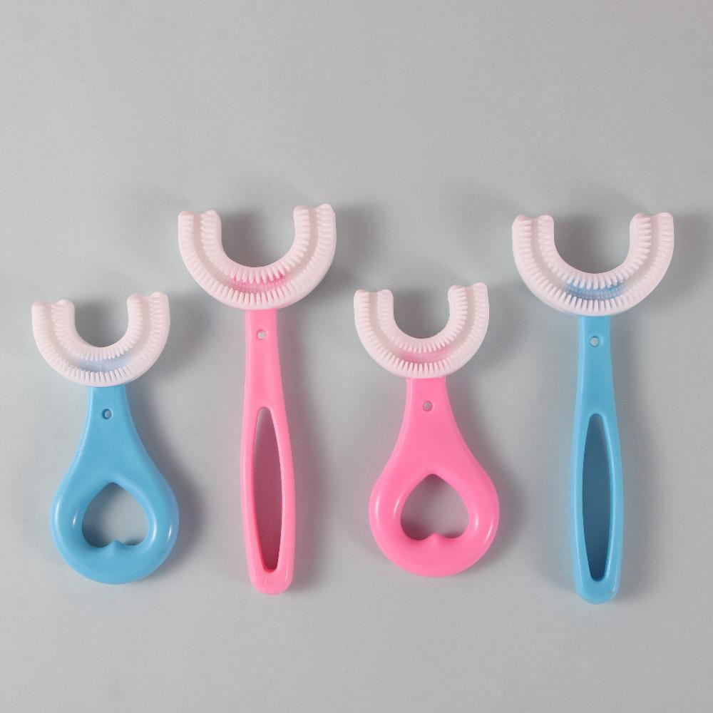 2-12 Years Old Silicone U-Shape Toothbrushes Oral Care Teeth Cleaning Brushes Kids Toothbrushes