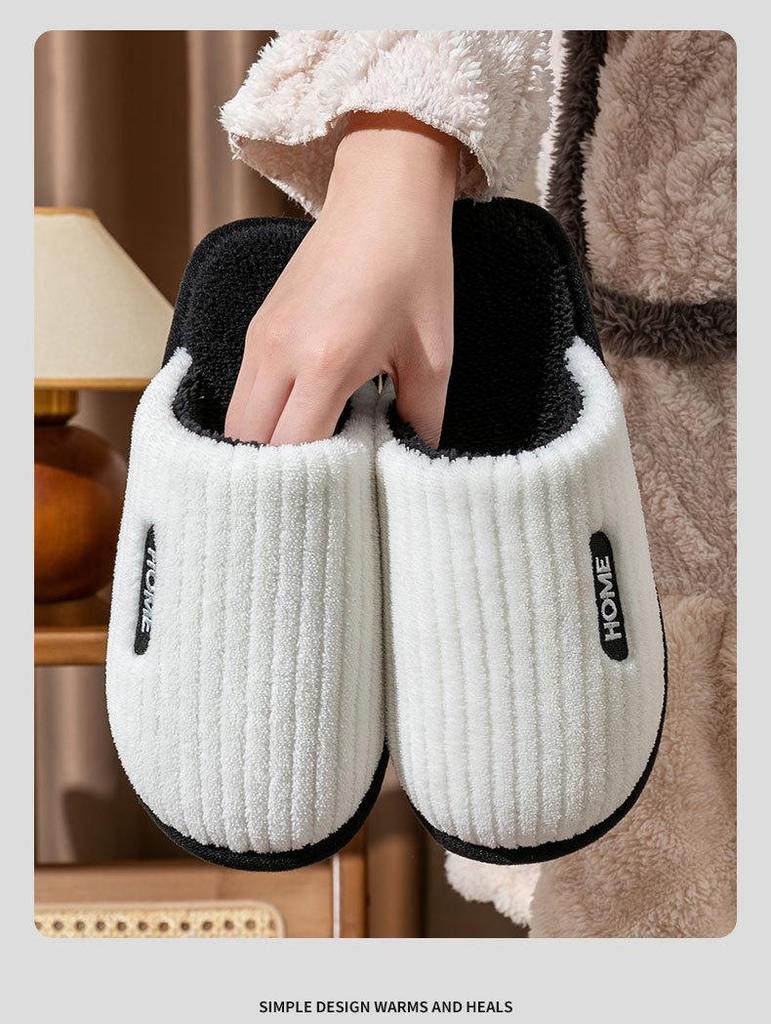 Damen Winter 2023 Flauschige Rutschfeste Baumwoll-Hausschuhe