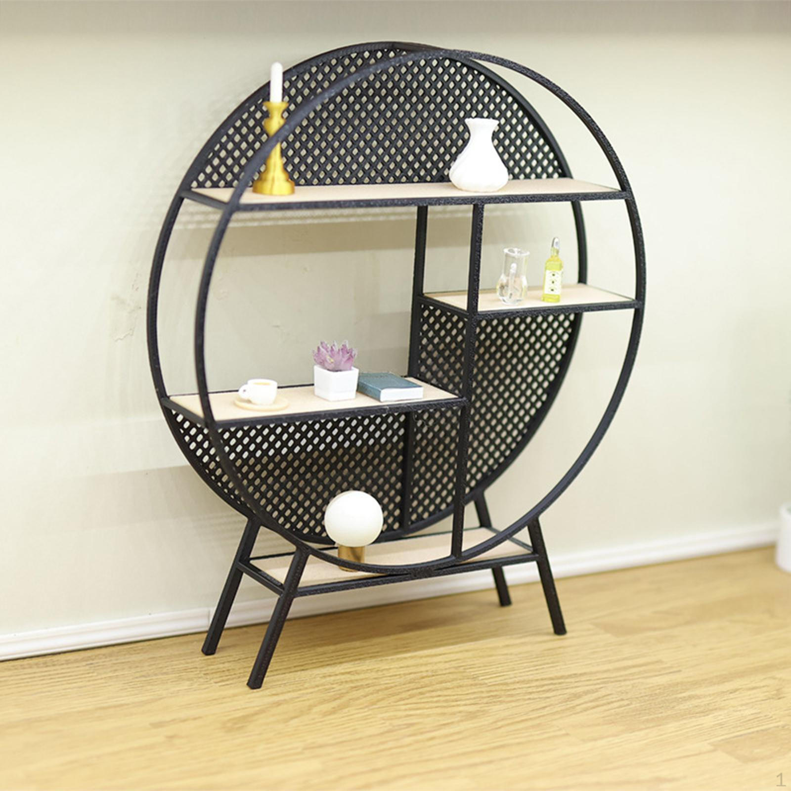 

1:12 Dollhouse Storage Rack Miniature Display Shelf Model Pretend Play Lifelike Mini House