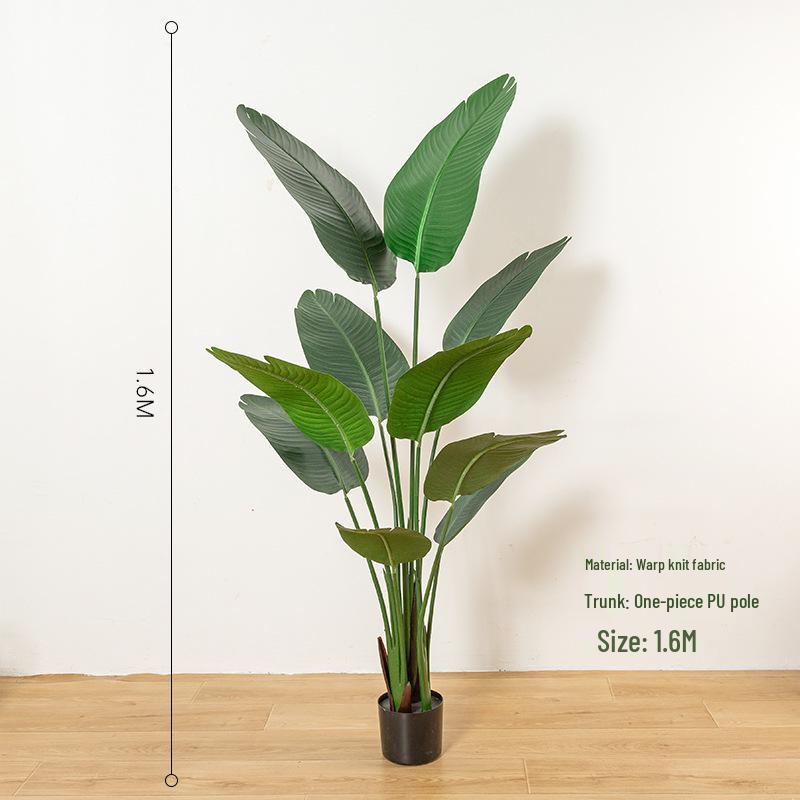 Nordic Style Bird of Paradise Faux Potted Plant, Indoor Decor Traveler's Palm Bonsai Tree