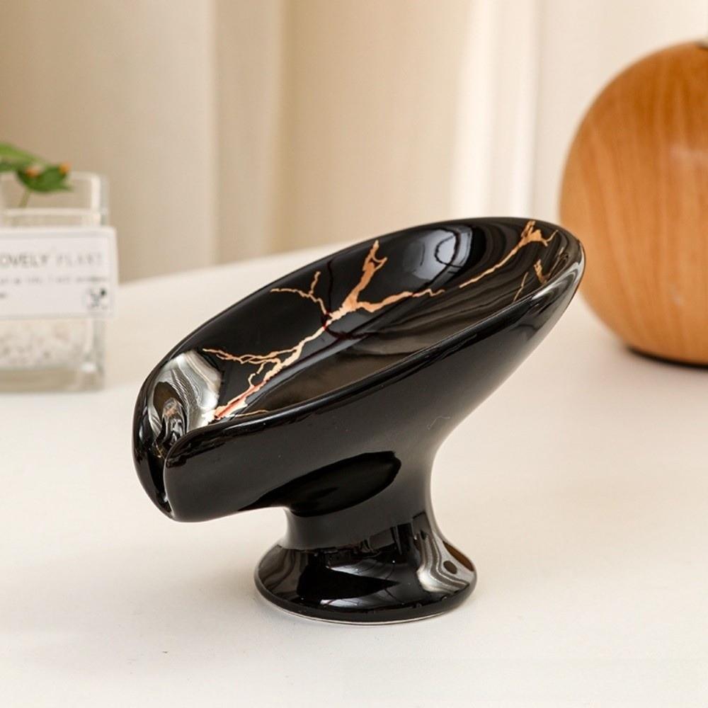 Marble Pattern Ceramic Soap Dish Self-Draining Soap Rack Cleaning Tools Soap Holder Bathroom