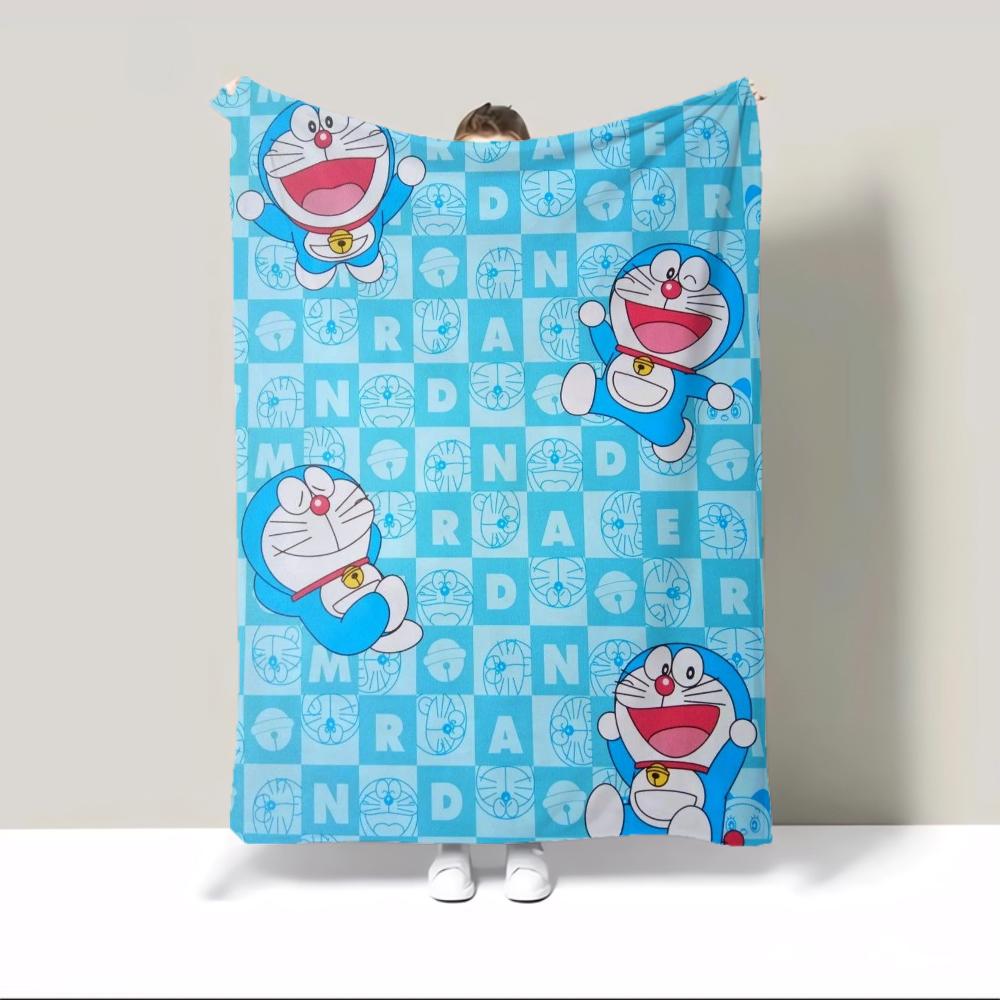 Thick Blanket for Winter Doraemon Fluffy Plaid Decorative Sofa Blanket King Size Custom Blankets and Throws Home Interior Throw