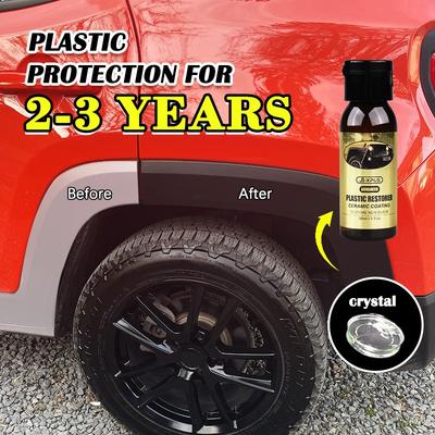 Car Plastic Restorer Ceramic Coating Long-Lasting Protect Repair Whitening Black Shine Plastic Trim Rubber Care Crystal Plating