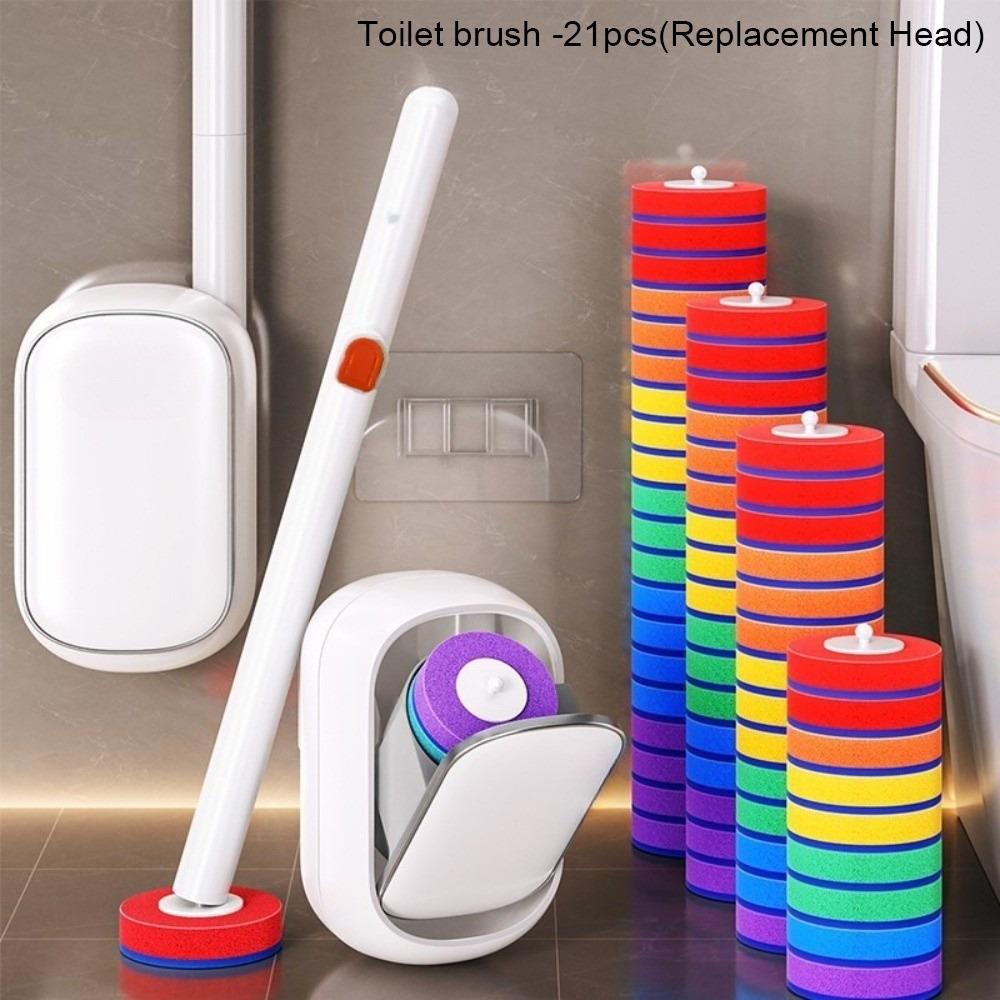 Long Handle Toilet Brush Holder Set Wall Mounted Toilet Bowl Cleaner Tool  WC Cleaning Toilet brush -21pcs