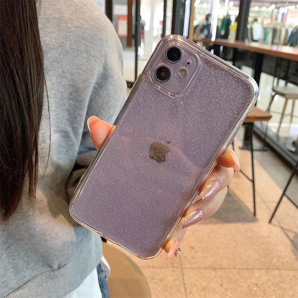 Bling Star Sequins Transparent Case For iPhone 15 14 13 12 11 Pro Max XR X XS Max 7 8 Plus Glitter Powder Sparkle Soft TPU Cover