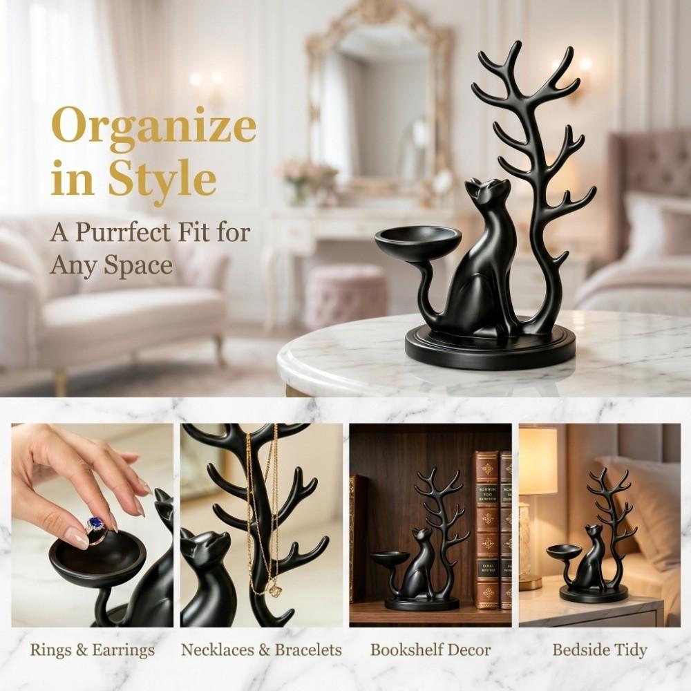 3D Printed Cat Jewelry Tray Creative Multifunctional Storage Holder  for, Rings, Necklaces