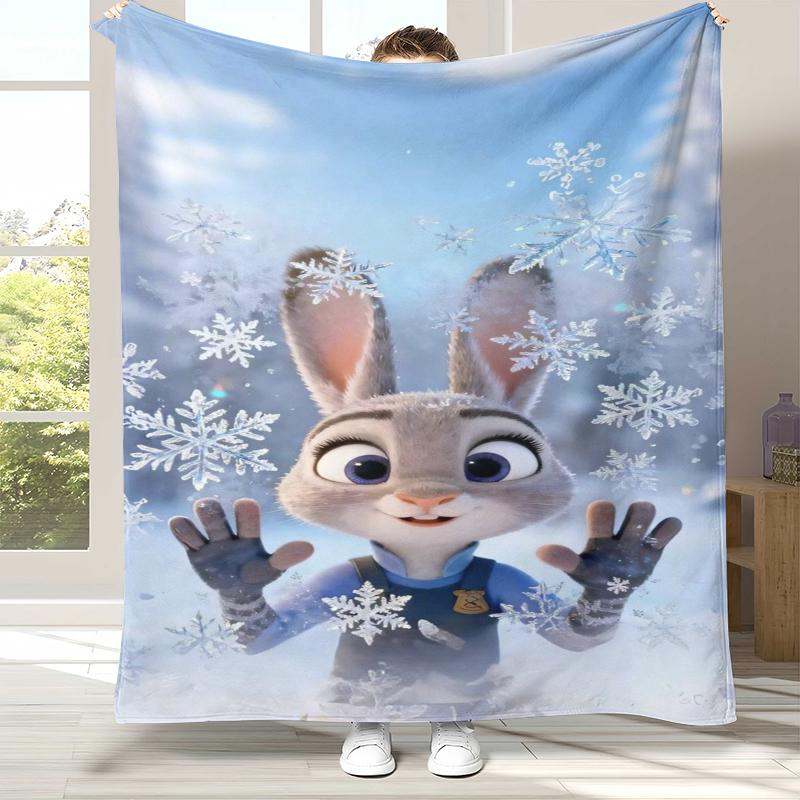 

Cartoon Zootopia Nick Judy Flannel Blanket,Ultra Soft Warm Plush Throw for Home Bedroom Bed Sofa Cover Office picnic kids 75x90cm
