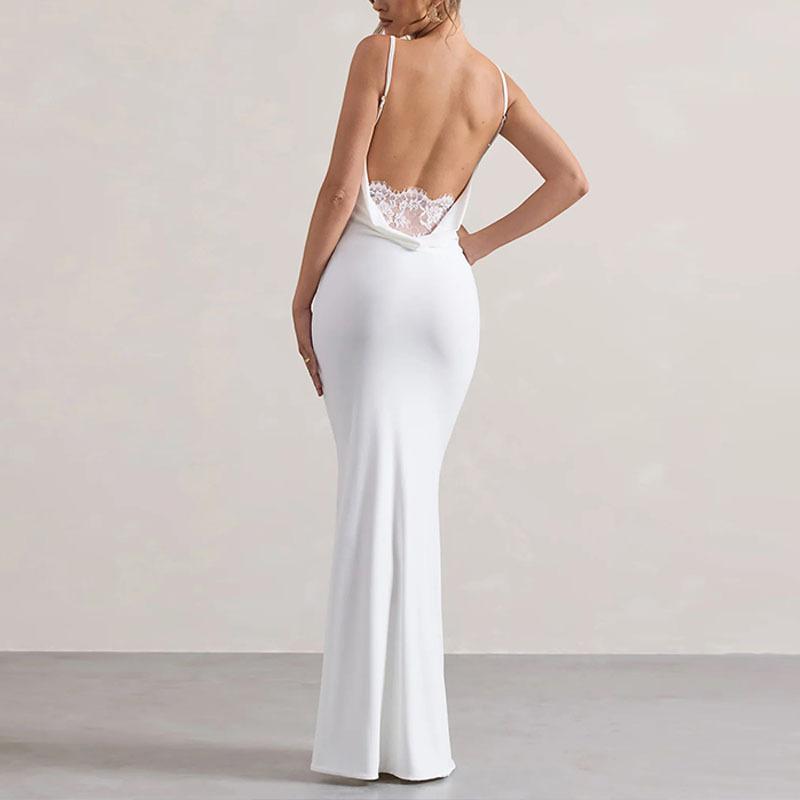 Spot pure desire sexy suspenders show figure halter slim fit European and American buttocks fishtail skirt long dress