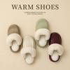 Waterproof cotton slippers, half a pack in autumn and winter, and home indoor warmth, velvet, non-slip and windproof cotton towers.