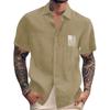 Men'S Casual Loose Short Sleeved Printed Shirt With Fashionable Lapel Top