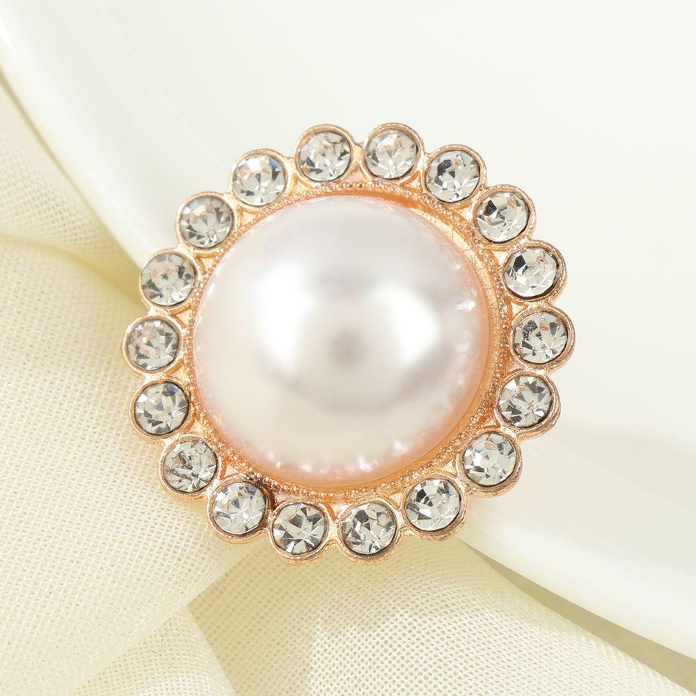 10Pcs Alloy Shiny Rhinestone Pearl Clothing Buttons DIY Clothing Sewing Button Needlework Handmade Accessories