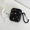 Rose red, black leopard print, suitable for AirPods 1/1st generation protective case, Apple pro/1 wireless bluetooth headset cover.