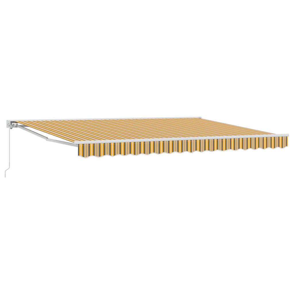 Manual Retractable Awning Yellow Grey and White 5 X 3 M