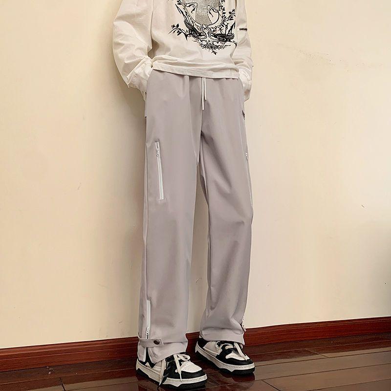 Punchingbukser Kvinnelige vår- og høstmodeller Vanntette, tynne, rette bukser Arbeidsbukser med brede ben i siden